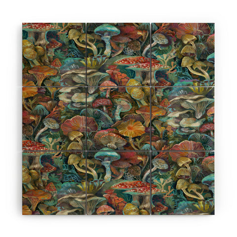 Clara McAllister Mushrooms Print Wood Wall Mural