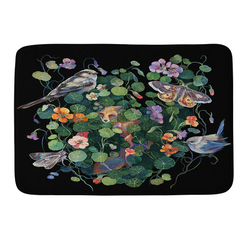 Clara McAllister Nasturtium fox garden Memory Foam Bath Mat