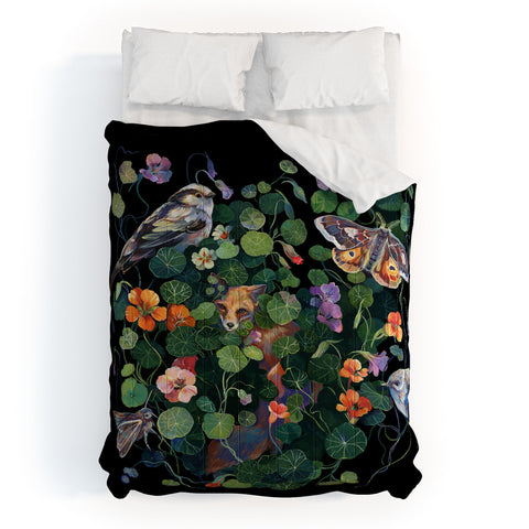 Clara McAllister Nasturtium fox garden Comforter