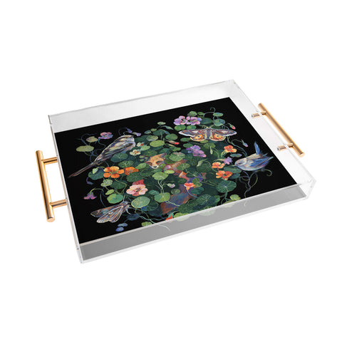 Clara McAllister Nasturtium fox garden Acrylic Tray