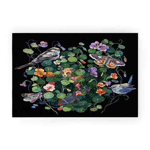 Clara McAllister Nasturtium fox garden Welcome Mat
