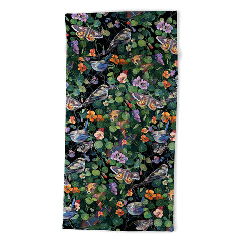 Clara McAllister Nasturtium fox garden Beach Towel