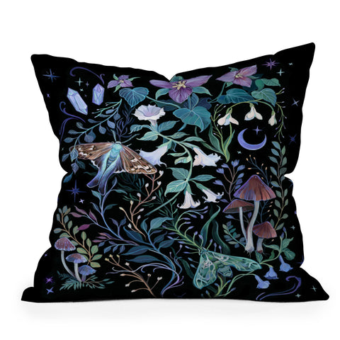Clara McAllister Night Blooms Outdoor Throw Pillow