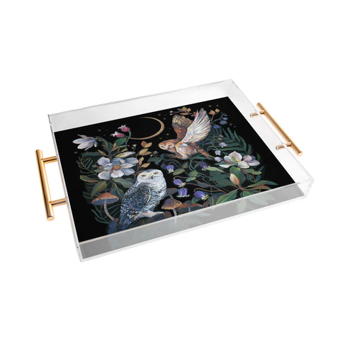 Clara McAllister Owls Magnolia Acrylic Tray