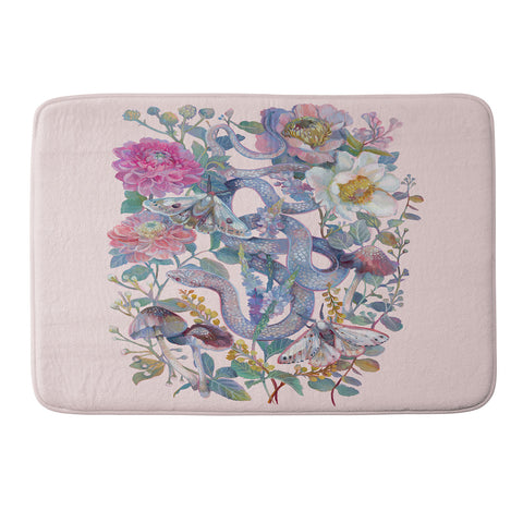 Clara McAllister Pink Floral Snake Memory Foam Bath Mat