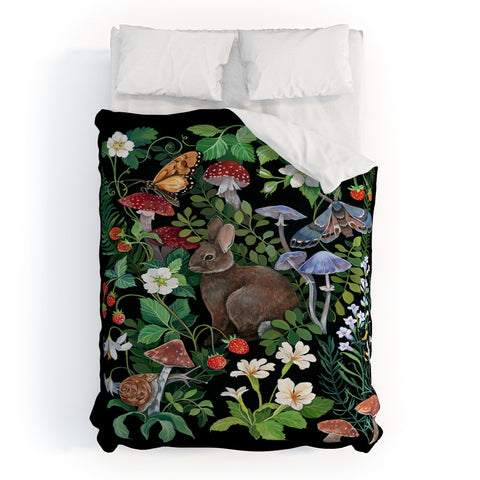 Clara McAllister Rabbit Garden Mushroom Duvet Cover