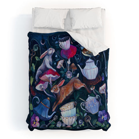 Clara McAllister Rabbits Magic Tea time Duvet Cover