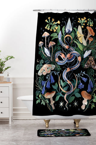 Clara McAllister Snake Crystal Garden Shower Curtain And Mat