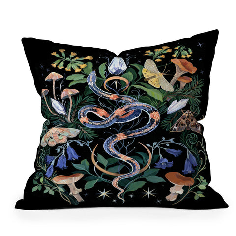 Clara McAllister Snake Crystal Garden Throw Pillow