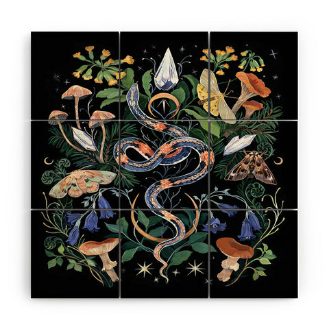 Clara McAllister Snake Crystal Garden Wood Wall Mural
