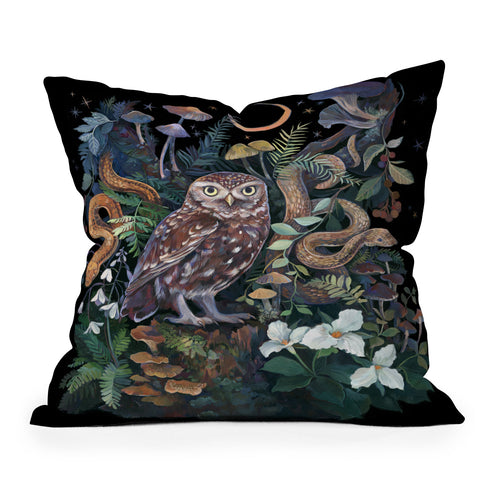 Clara McAllister Snakes and Owl Outdoor Throw Pillow