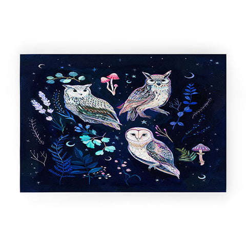 Clara McAllister Star Owls Welcome Mat
