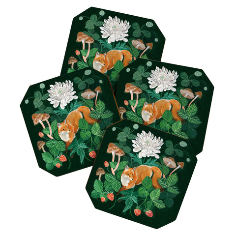 Clara McAllister Strawberry Fox Coaster Set