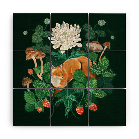 Clara McAllister Strawberry Fox Wood Wall Mural