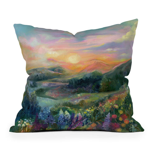 Clara McAllister Sunset Landscape Outdoor Throw Pillow