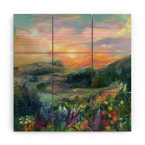 Clara McAllister Sunset Landscape Wood Wall Mural