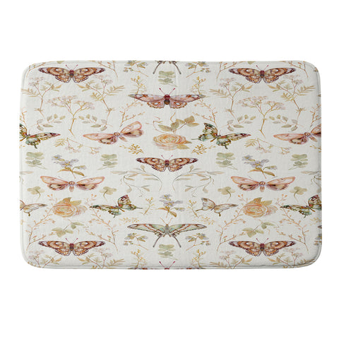 Clara McAllister Watercolor Butterfly Print Memory Foam Bath Mat