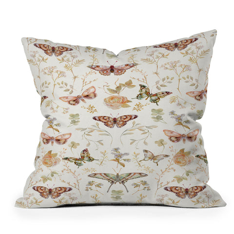 Clara McAllister Watercolor Butterfly Print Throw Pillow