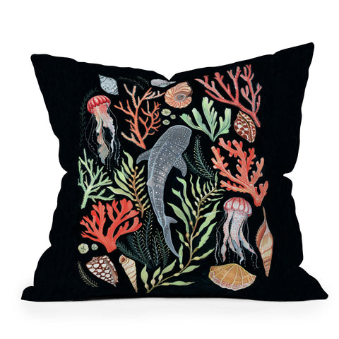 Clara McAllister Whale Shark Shells Throw Pillow