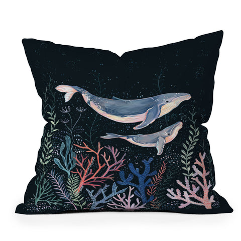 Clara McAllister Whales and Corals Throw Pillow