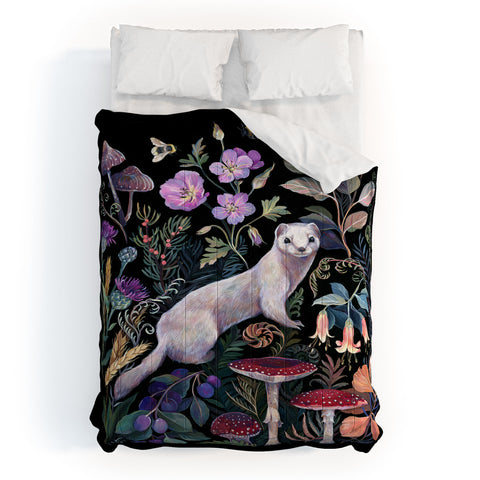 Clara McAllister White ermine mushroom garden Comforter