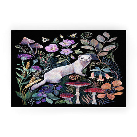 Clara McAllister White ermine mushroom garden Welcome Mat