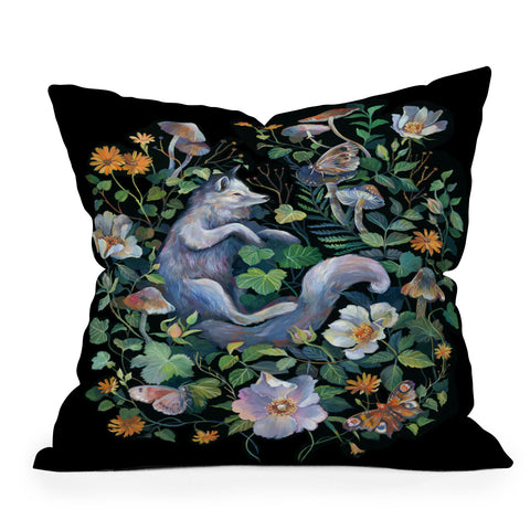 Clara McAllister White Fox Outdoor Throw Pillow