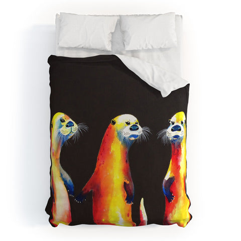 Clara Nilles Flaming Otters Duvet Cover