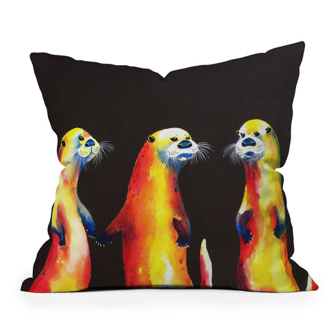 Clara Nilles Flaming Otters Outdoor Throw Pillow