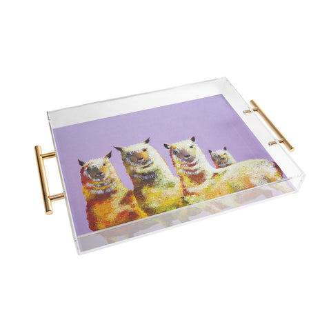 Clara Nilles Lemon Llamas On Lavender Acrylic Tray