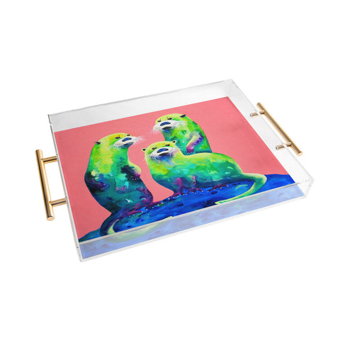 Clara Nilles Margarita Otters On Fresh Melon Acrylic Tray