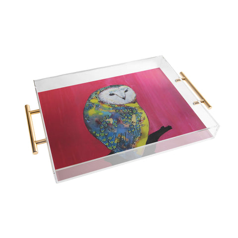 Clara Nilles Owl On Lipstick Acrylic Tray