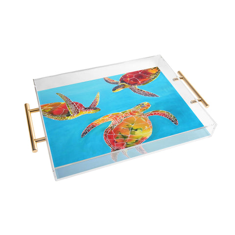 Clara Nilles Tie Dye Sea Turtles Acrylic Tray
