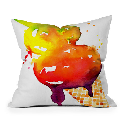 CMYKaren Ice Cream 1 Outdoor Throw Pillow