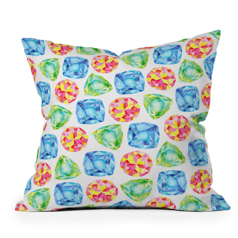 CMYKaren Jewels Outdoor Throw Pillow