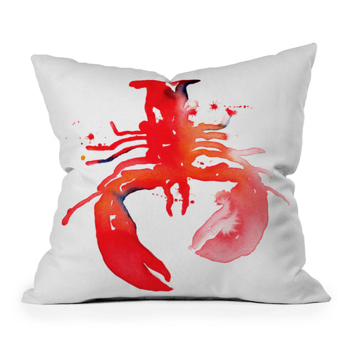 CMYKaren Lobster Outdoor Throw Pillow