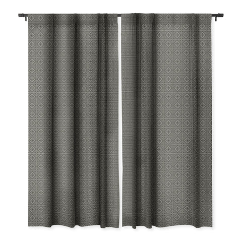 CoastL Studio Boho Tiles Charcoal Blackout Window Curtain