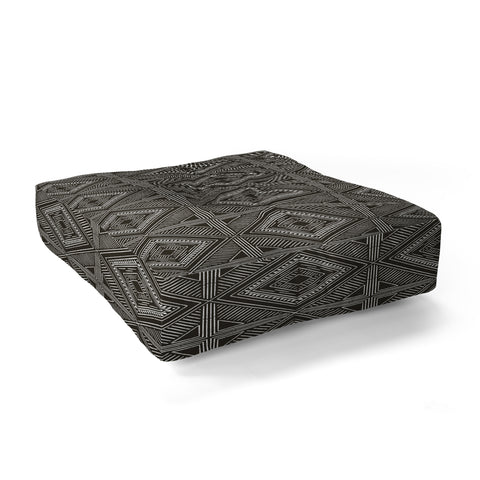 CoastL Studio Boho Tiles Charcoal Floor Pillow Square