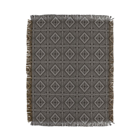 CoastL Studio Boho Tiles Charcoal Throw Blanket