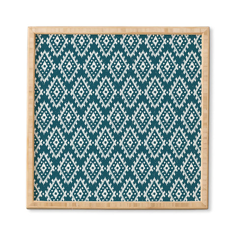 CoastL Studio Coastl Ikat Lagoon Blue Framed Wall Art