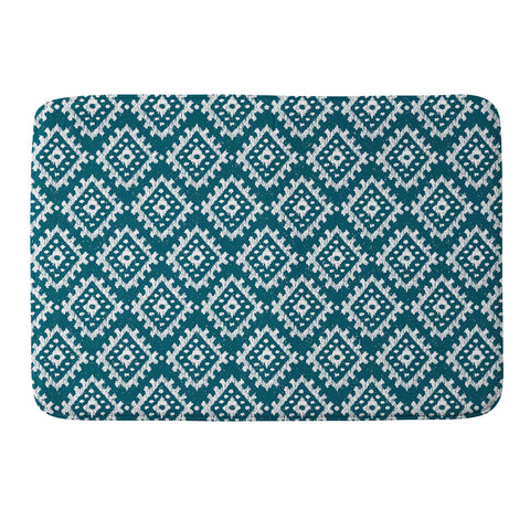 CoastL Studio Coastl Ikat Lagoon Blue Memory Foam Bath Mat