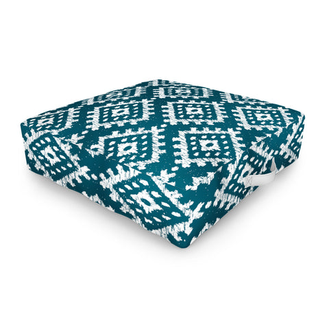 CoastL Studio Coastl Ikat Lagoon Blue Outdoor Floor Cushion
