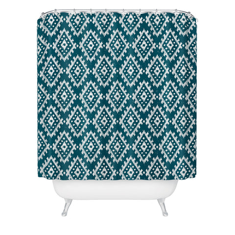 CoastL Studio Coastl Ikat Lagoon Blue Shower Curtain