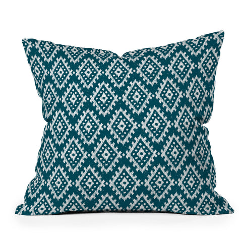 CoastL Studio Coastl Ikat Lagoon Blue Outdoor Throw Pillow