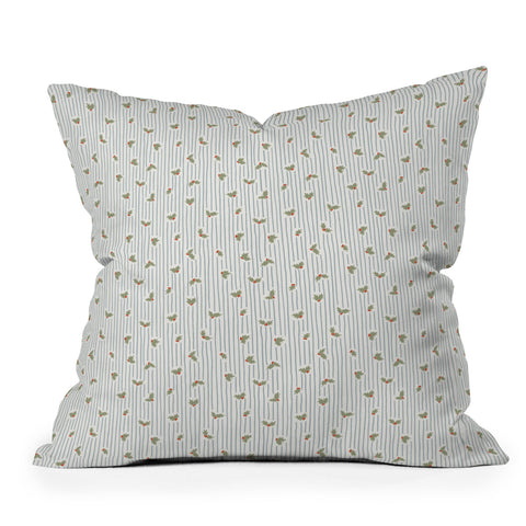CoastL Studio Hand Drawn Holly Stripe Throw Pillow