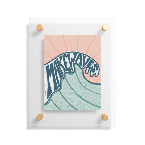 CoastL Studio Make Waves Linocut Floating Acrylic Print