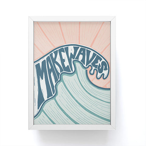 CoastL Studio Make Waves Linocut Framed Mini Art Print