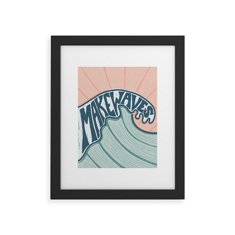 CoastL Studio Make Waves Linocut Framed Art Print