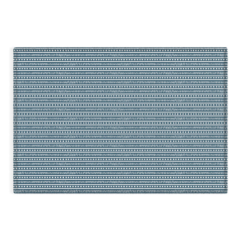 CoastL Studio Modern Boho Mudcloth Ocean Blue Outdoor Rug