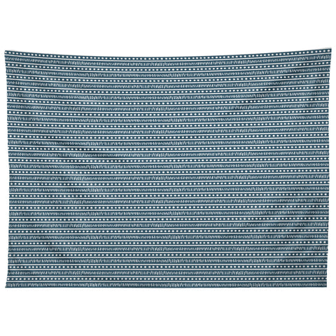 CoastL Studio Modern Boho Mudcloth Ocean Blue Tapestry